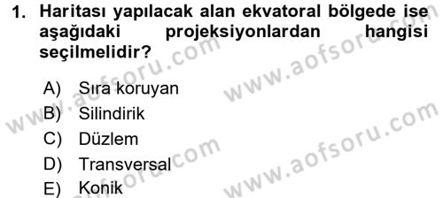 Bilgisayar Destekli Harita Yapımı 2 Dersi 2017 - 2018 Yılı (Final) Dönem Sonu Sınav Soruları 1. Soru