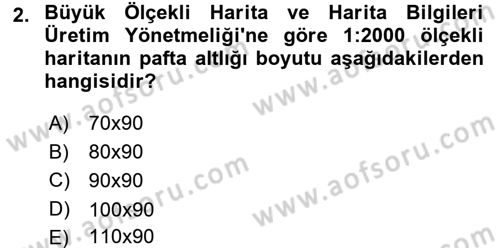 Bilgisayar Destekli Harita Yapımı 2 Dersi 2017 - 2018 Yılı (Final) Dönem Sonu Sınav Soruları 2. Soru