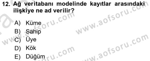 Konumsal Veritabanı 1 Dersi Ara Sınavı Deneme Sınav Soruları 12. Soru