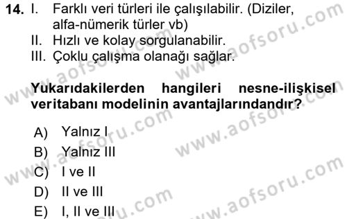 Konumsal Veritabanı 1 Dersi Ara Sınavı Deneme Sınav Soruları 14. Soru