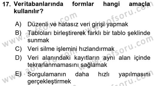 Konumsal Veritabanı 1 Dersi Ara Sınavı Deneme Sınav Soruları 17. Soru
