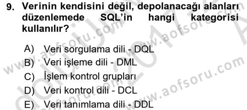 Konumsal Veritabanı 1 Dersi Ara Sınavı Deneme Sınav Soruları 9. Soru