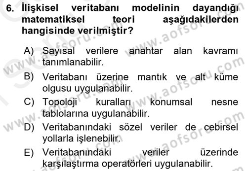 Konumsal Veritabanı 1 Dersi 2017 - 2018 Yılı (Final) Dönem Sonu Sınav Soruları 6. Soru