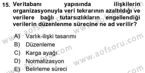 Konumsal Veritabanı 1 Dersi 2018 - 2019 Yılı 3 Ders Sınav Soruları 15. Soru