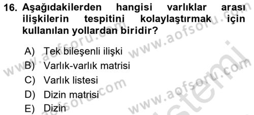 Konumsal Veritabanı 1 Dersi 2018 - 2019 Yılı 3 Ders Sınav Soruları 16. Soru