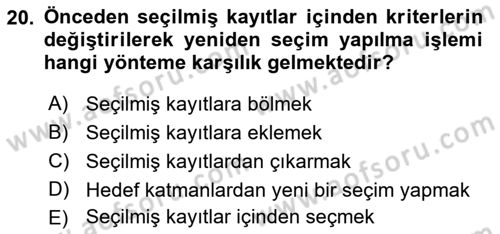 Konumsal Veritabanı 1 Dersi 2018 - 2019 Yılı 3 Ders Sınav Soruları 20. Soru