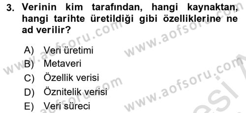 Konumsal Veritabanı 1 Dersi 2018 - 2019 Yılı 3 Ders Sınav Soruları 3. Soru
