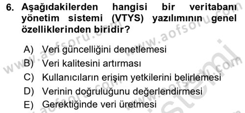 Konumsal Veritabanı 1 Dersi 2018 - 2019 Yılı 3 Ders Sınav Soruları 6. Soru