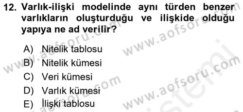 Konumsal Veritabanı 1 Dersi Ara Sınavı Deneme Sınav Soruları 12. Soru