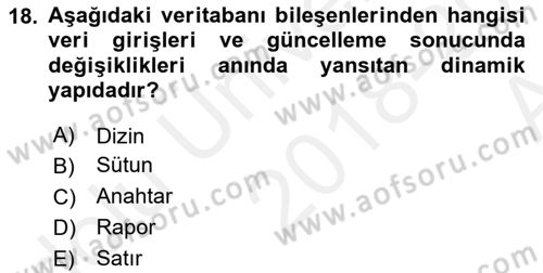 Konumsal Veritabanı 1 Dersi Ara Sınavı Deneme Sınav Soruları 18. Soru