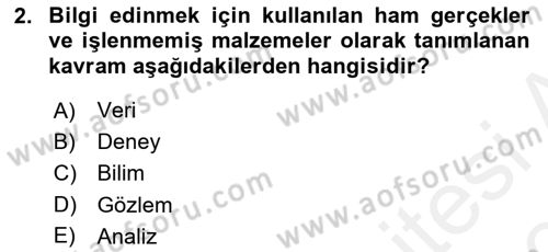 Konumsal Veritabanı 1 Dersi Ara Sınavı Deneme Sınav Soruları 2. Soru