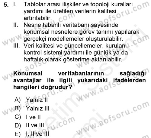 Konumsal Veritabanı 1 Dersi 2018 - 2019 Yılı (Vize) Ara Sınav Soruları 5. Soru