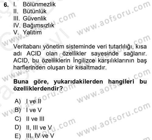 Konumsal Veritabanı 1 Dersi Ara Sınavı Deneme Sınav Soruları 6. Soru