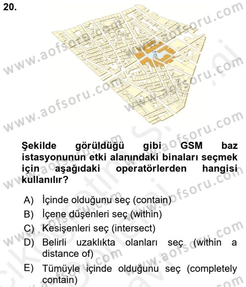 Konumsal Veritabanı 1 Dersi 2018 - 2019 Yılı (Final) Dönem Sonu Sınav Soruları 20. Soru
