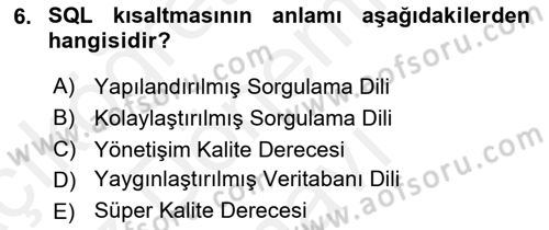 Konumsal Veritabanı 1 Dersi 2018 - 2019 Yılı (Final) Dönem Sonu Sınav Soruları 6. Soru