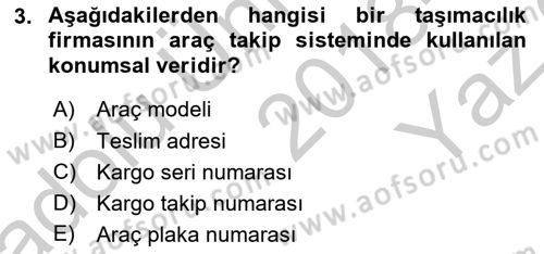 Konumsal Veritabanı 1 Dersi 2018 - 2019 Yılı Yaz Okulu Sınav Soruları 3. Soru