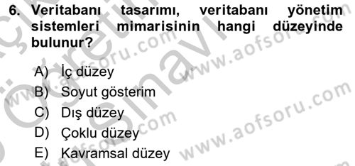 Konumsal Veritabanı 1 Dersi 2018 - 2019 Yılı Yaz Okulu Sınav Soruları 6. Soru