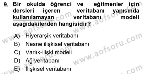 Konumsal Veritabanı 1 Dersi 2018 - 2019 Yılı Yaz Okulu Sınav Soruları 9. Soru