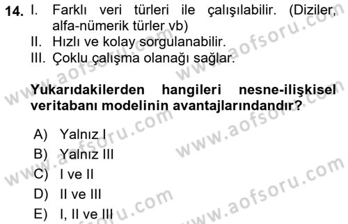 Konumsal Veritabanı 1 Dersi Ara Sınavı Deneme Sınav Soruları 14. Soru