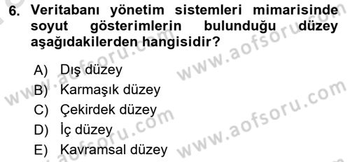 Konumsal Veritabanı 1 Dersi Ara Sınavı Deneme Sınav Soruları 6. Soru