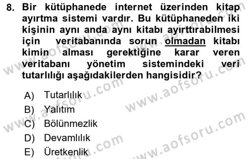 Konumsal Veritabanı 1 Dersi Ara Sınavı Deneme Sınav Soruları 8. Soru