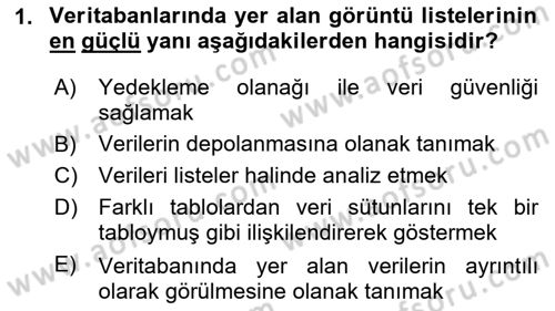 Konumsal Veritabanı 1 Dersi 2020 - 2021 Yılı Yaz Okulu Sınav Soruları 1. Soru