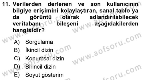 Konumsal Veritabanı 1 Dersi 2020 - 2021 Yılı Yaz Okulu Sınav Soruları 11. Soru