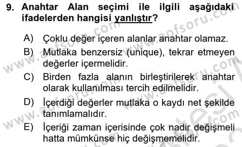 Konumsal Veritabanı 1 Dersi 2020 - 2021 Yılı Yaz Okulu Sınav Soruları 9. Soru