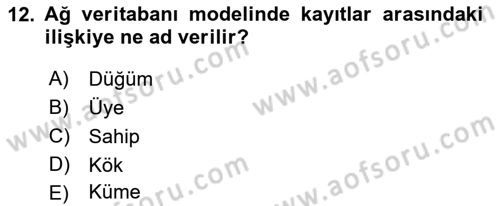 Konumsal Veritabanı 1 Dersi 2021 - 2022 Yılı (Vize) Ara Sınav Soruları 12. Soru