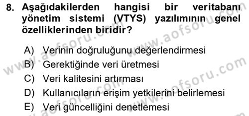 Konumsal Veritabanı 1 Dersi 2021 - 2022 Yılı (Vize) Ara Sınav Soruları 8. Soru