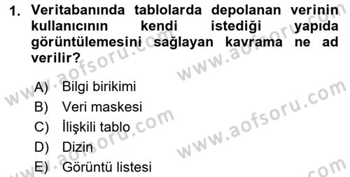 Konumsal Veritabanı 1 Dersi 2021 - 2022 Yılı (Final) Dönem Sonu Sınav Soruları 1. Soru