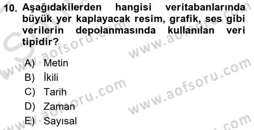 Konumsal Veritabanı 1 Dersi 2021 - 2022 Yılı (Final) Dönem Sonu Sınav Soruları 10. Soru