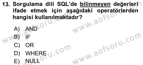 Konumsal Veritabanı 1 Dersi 2021 - 2022 Yılı (Final) Dönem Sonu Sınav Soruları 13. Soru