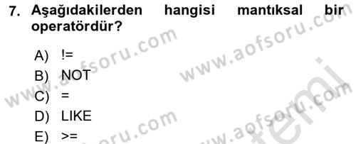 Konumsal Veritabanı 1 Dersi 2021 - 2022 Yılı (Final) Dönem Sonu Sınav Soruları 7. Soru