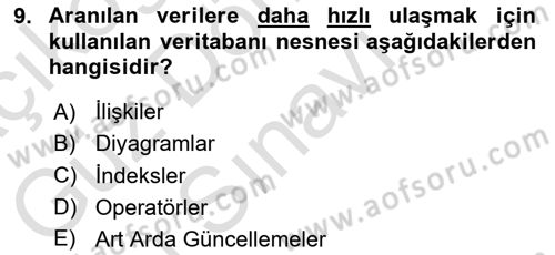 Konumsal Veritabanı 1 Dersi 2021 - 2022 Yılı (Final) Dönem Sonu Sınav Soruları 9. Soru