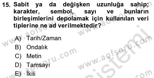 Konumsal Veritabanı 1 Dersi 2021 - 2022 Yılı Yaz Okulu Sınav Soruları 15. Soru