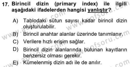 Konumsal Veritabanı 1 Dersi 2022 - 2023 Yılı (Vize) Ara Sınav Soruları 17. Soru