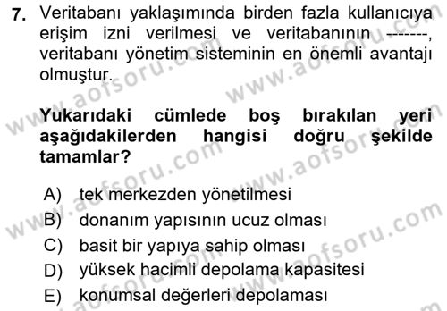 Konumsal Veritabanı 1 Dersi 2022 - 2023 Yılı (Vize) Ara Sınav Soruları 7. Soru