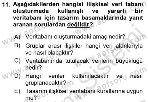 Konumsal Veritabanı 1 Dersi 2022 - 2023 Yılı (Final) Dönem Sonu Sınav Soruları 11. Soru