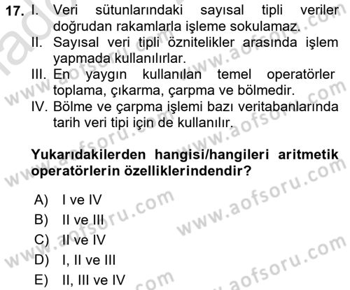 Konumsal Veritabanı 1 Dersi 2022 - 2023 Yılı Yaz Okulu Sınav Soruları 17. Soru