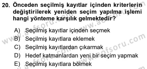 Konumsal Veritabanı 1 Dersi 2022 - 2023 Yılı Yaz Okulu Sınav Soruları 20. Soru