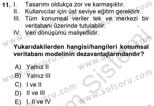 Konumsal Veritabanı 1 Dersi 2023 - 2024 Yılı (Vize) Ara Sınav Soruları 11. Soru