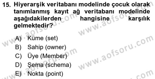 Konumsal Veritabanı 1 Dersi 2023 - 2024 Yılı (Vize) Ara Sınav Soruları 15. Soru