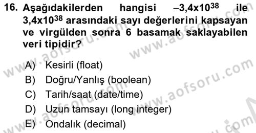 Konumsal Veritabanı 1 Dersi 2023 - 2024 Yılı (Vize) Ara Sınav Soruları 16. Soru
