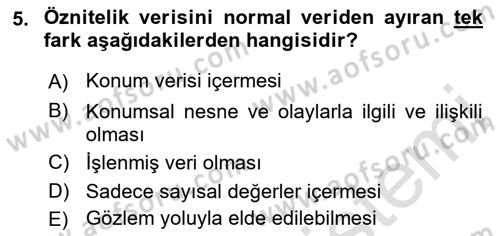 Konumsal Veritabanı 1 Dersi 2023 - 2024 Yılı (Vize) Ara Sınav Soruları 5. Soru