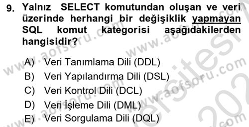 Konumsal Veritabanı 1 Dersi 2023 - 2024 Yılı (Vize) Ara Sınav Soruları 9. Soru