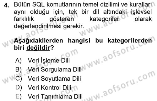 Konumsal Veritabanı 1 Dersi 2023 - 2024 Yılı Yaz Okulu Sınav Soruları 4. Soru