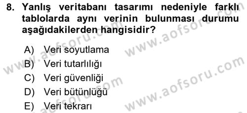 Konumsal Veritabanı 1 Dersi Ara Sınavı Deneme Sınav Soruları 8. Soru