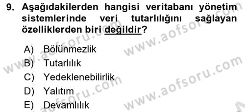 Konumsal Veritabanı 1 Dersi Ara Sınavı Deneme Sınav Soruları 9. Soru