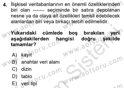 Konumsal Veritabanı 1 Dersi 2024 - 2025 Yılı (Final) Dönem Sonu Sınav Soruları 4. Soru
